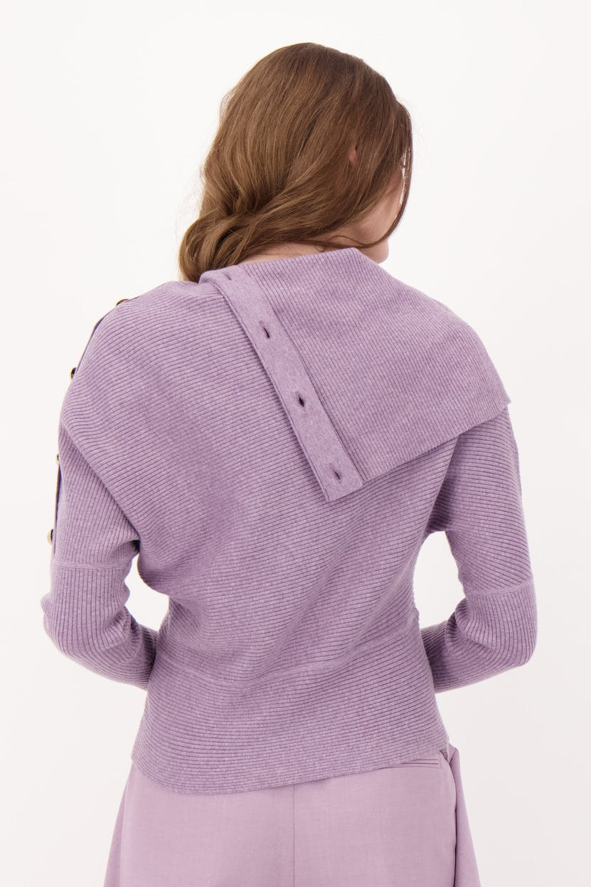 Oversized Cowl Neck With Adjustable Buttons Sweater