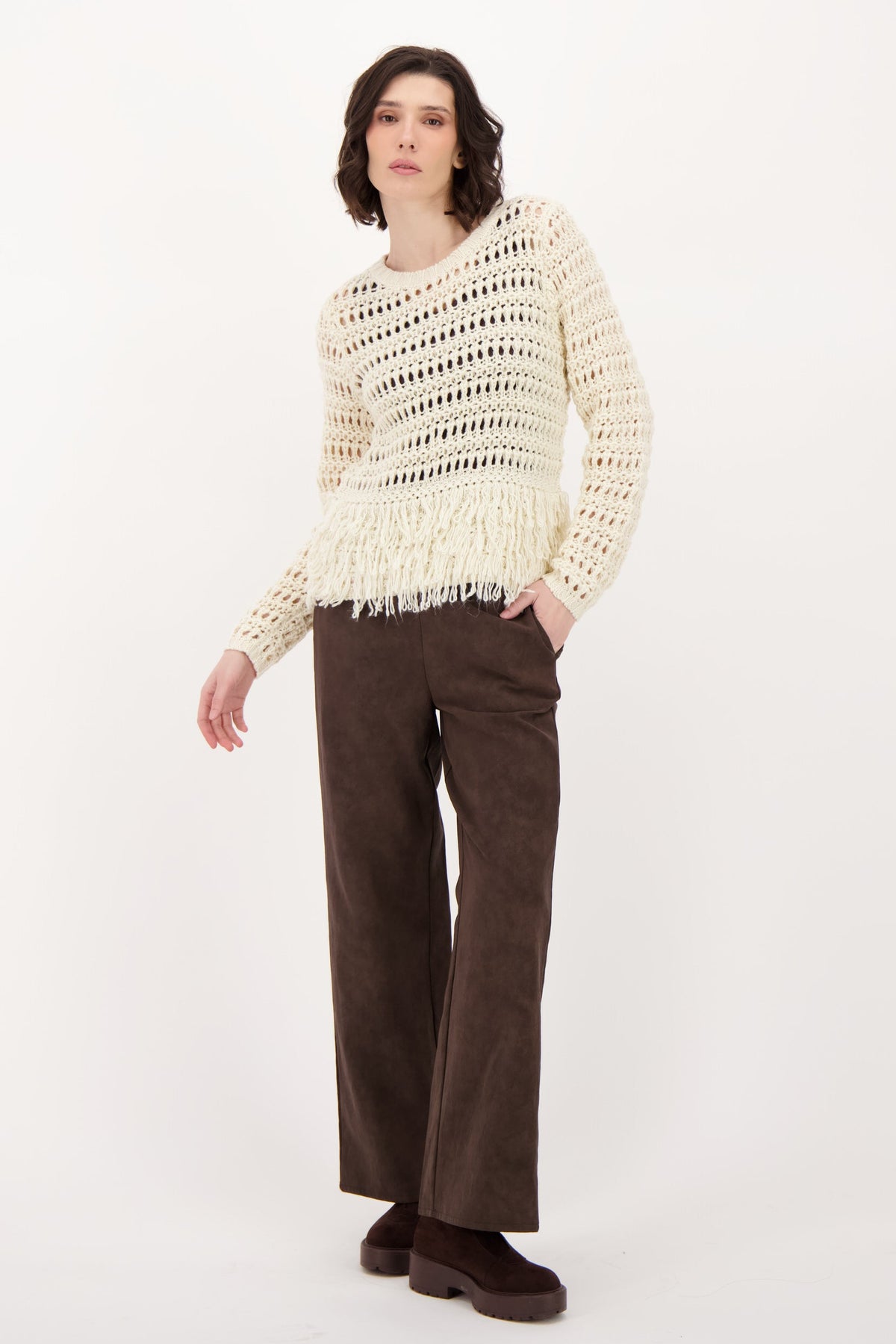 Fringe Hem Sweater Top