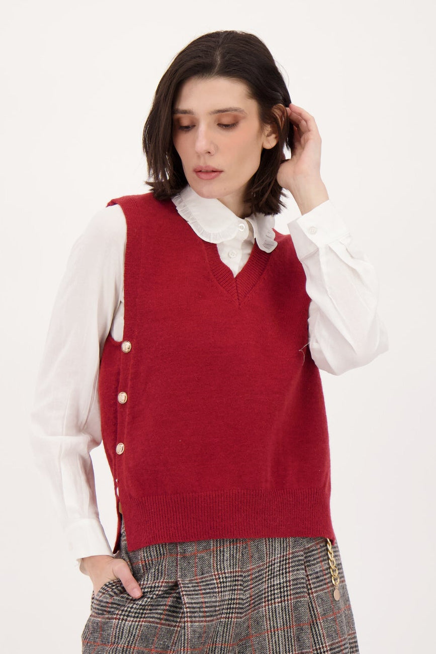 Side Button Sweater Vest