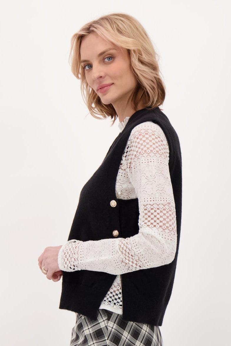 Side Button Sweater Vest