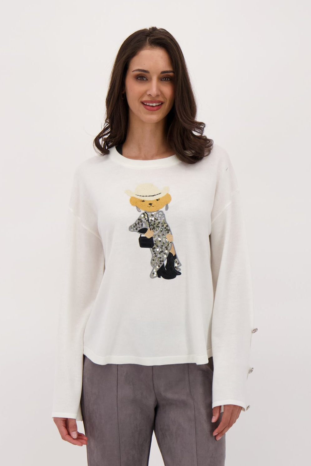 Embellished Cowgirl Teddy Sweater