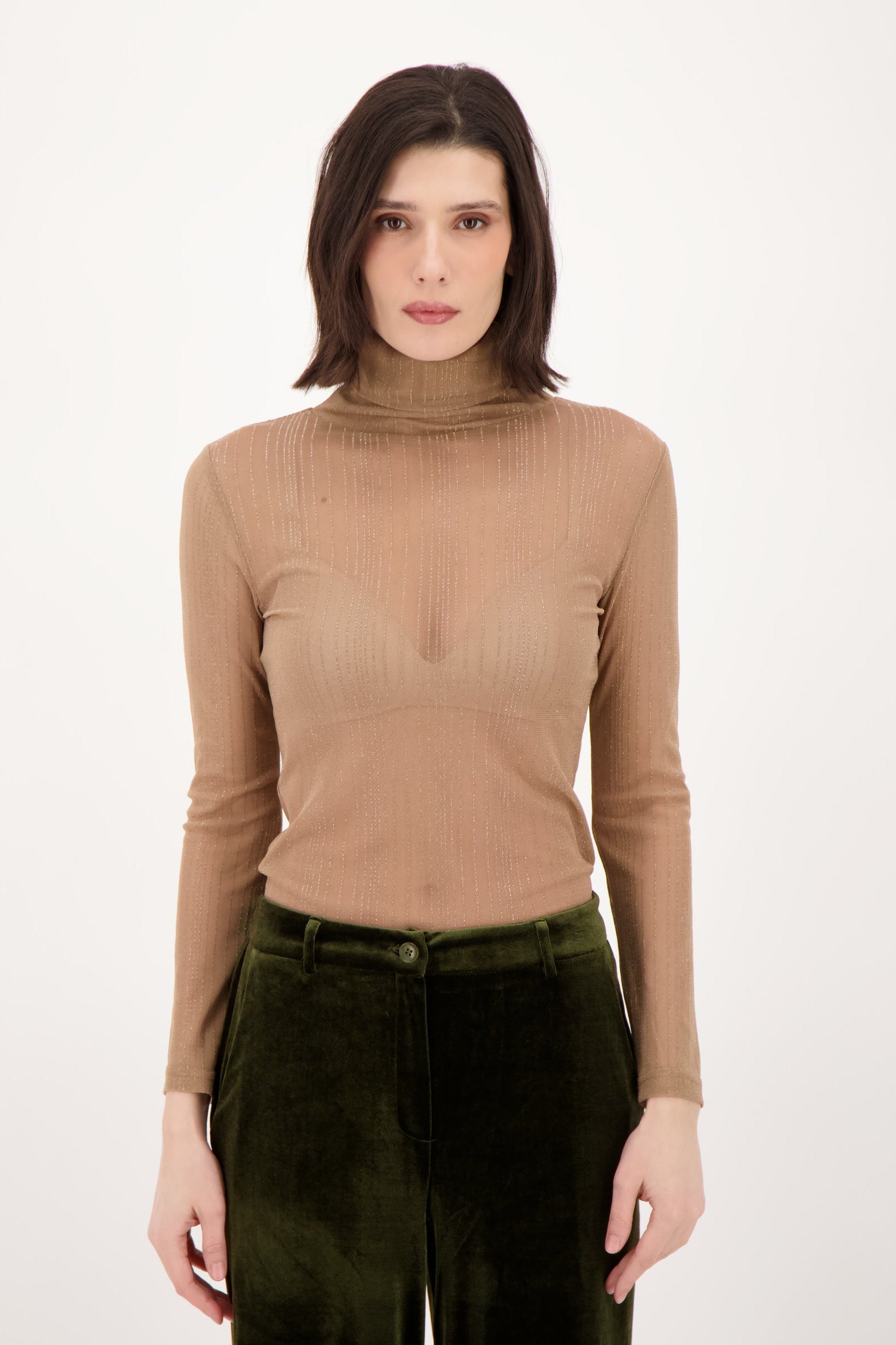 Turtleneck Layering Mesh Top