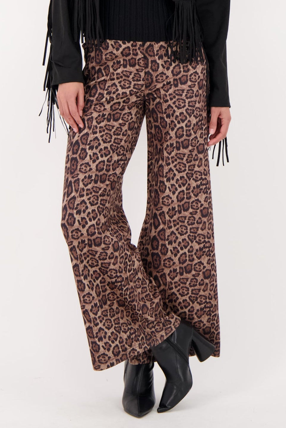 Sueded Finish Leopard Pant