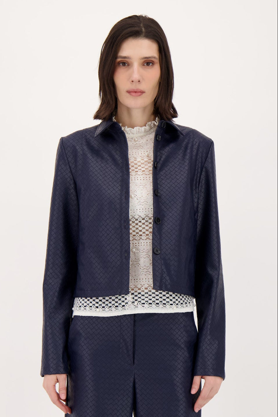Textured Vegan Leather Jacket