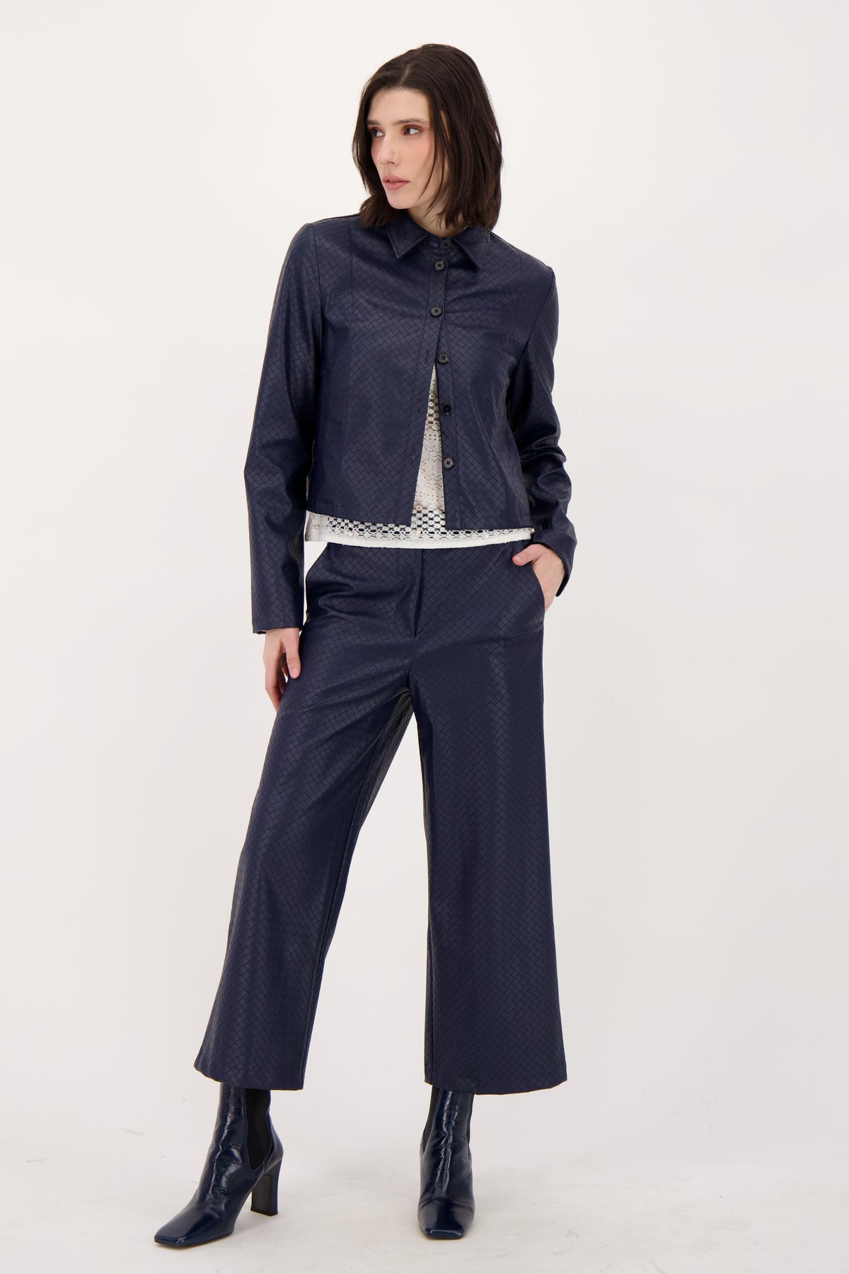 Textured Vegan Leather Jacket
