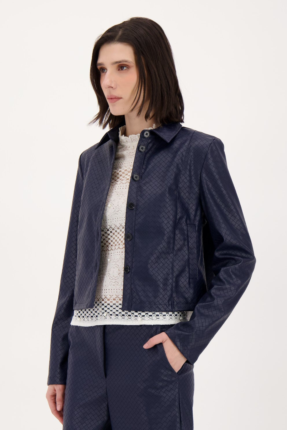Textured Vegan Leather Jacket