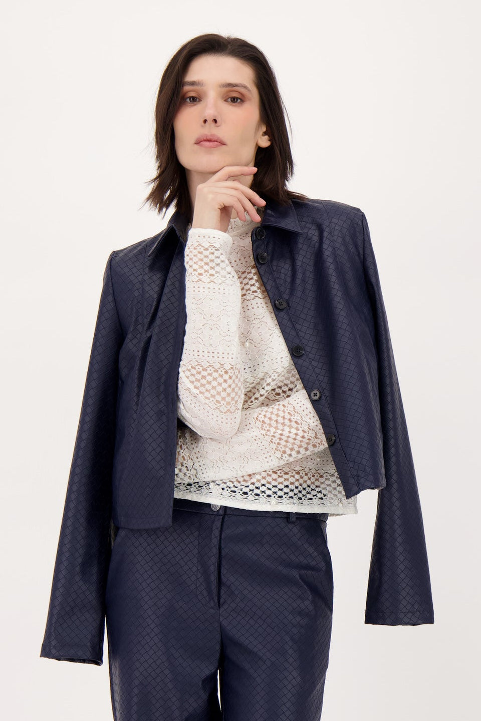 Textured Vegan Leather Jacket