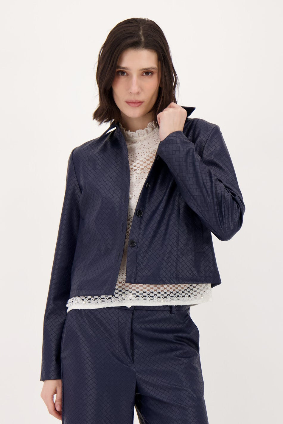 Textured Vegan Leather Jacket