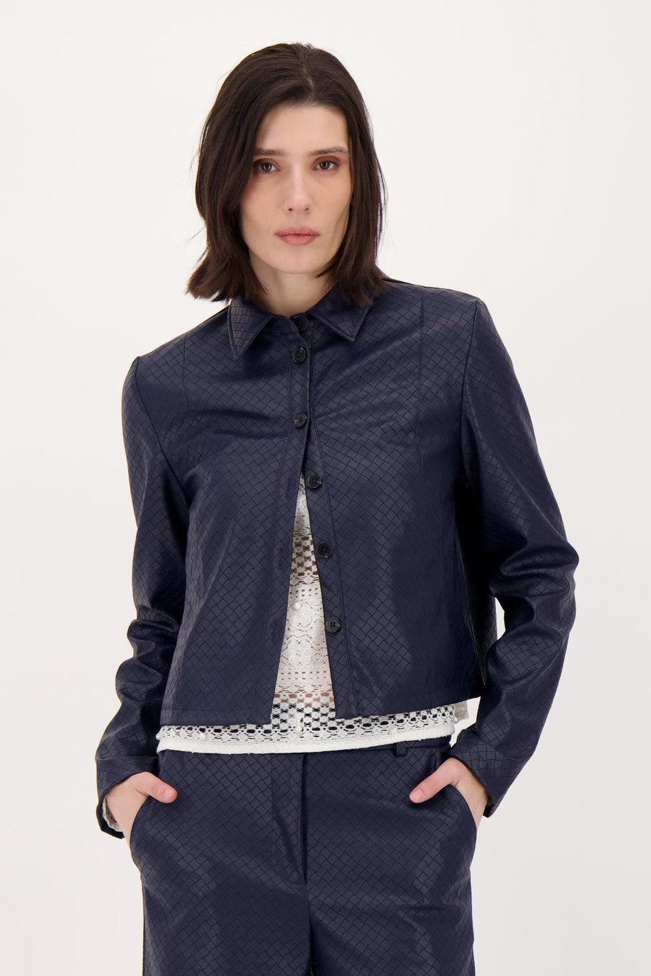 Textured Vegan Leather Jacket