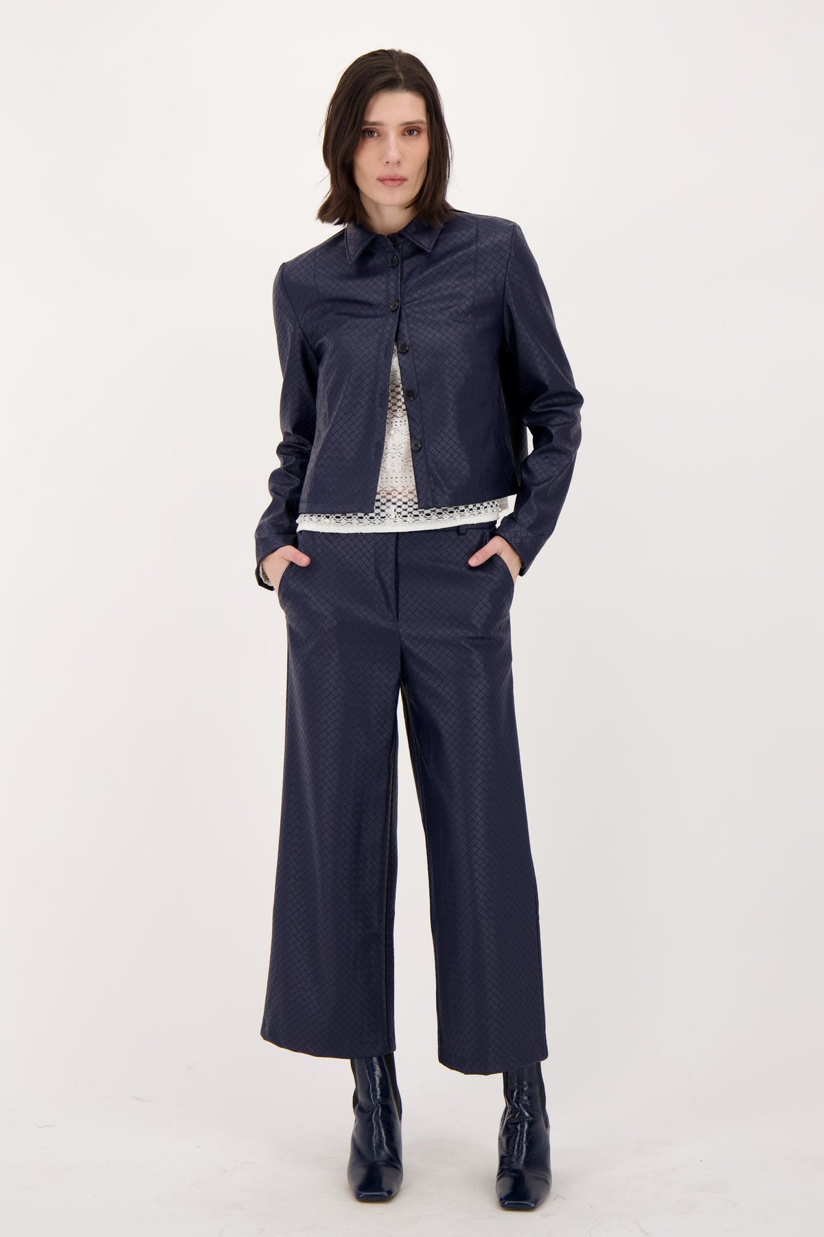 Textured Vegan Leather Pant