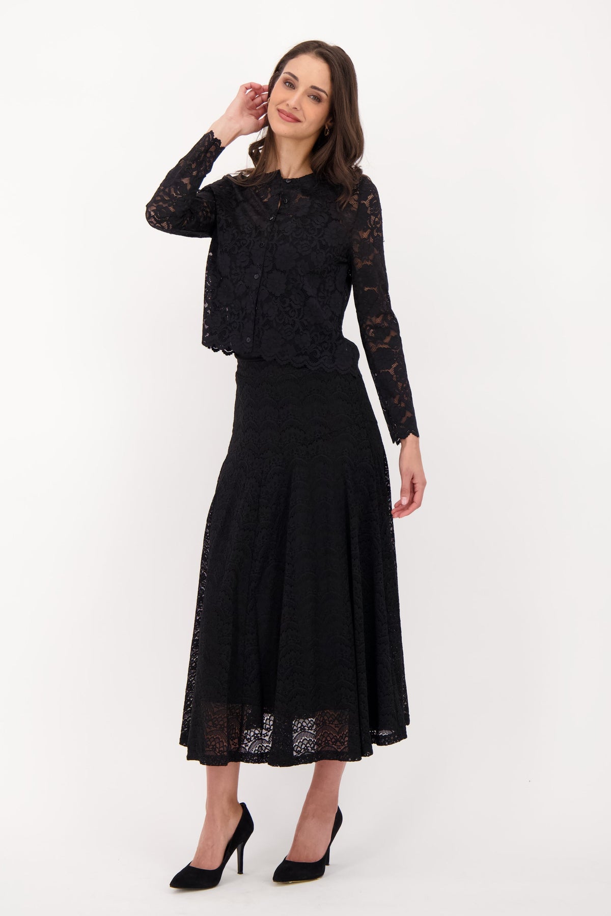 Mermaid Cut Spandex Lace Skirt