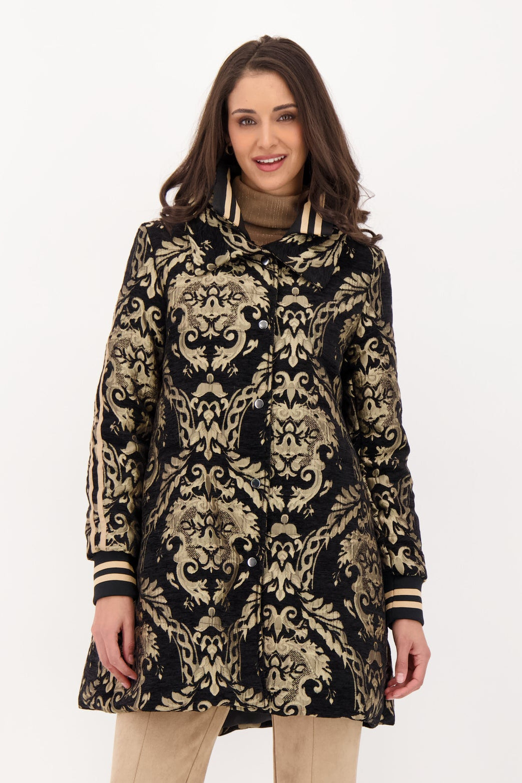 Sporty Brocade Puffer Jacket