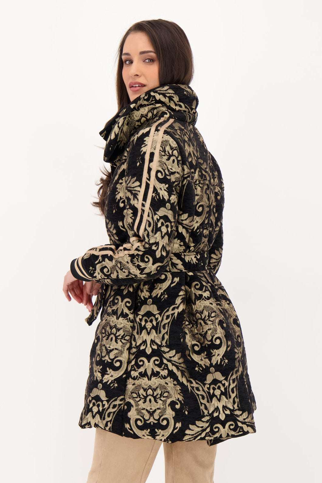 Sporty Brocade Puffer Jacket