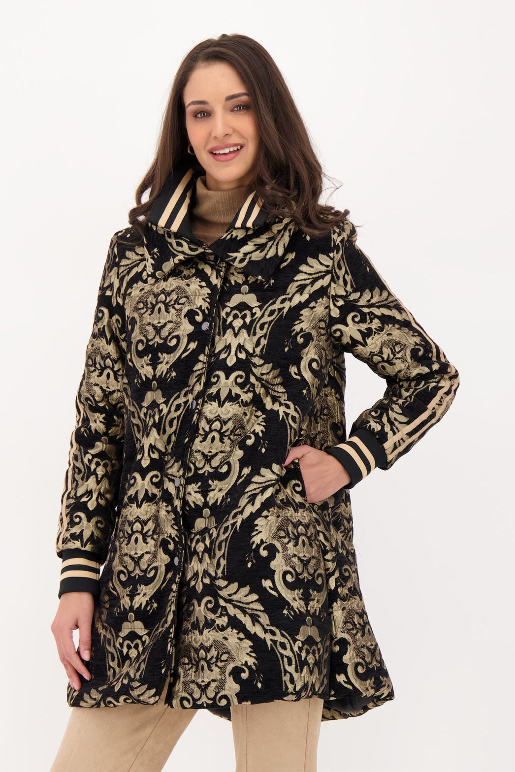 Sporty Brocade Puffer Jacket