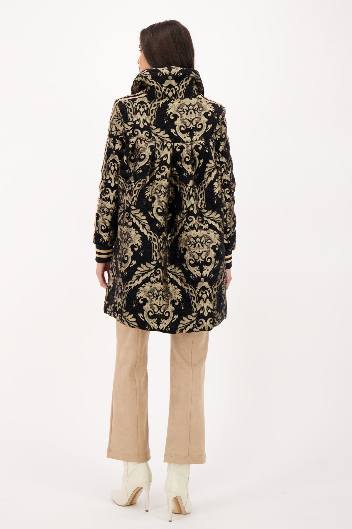 Sporty Brocade Puffer Jacket