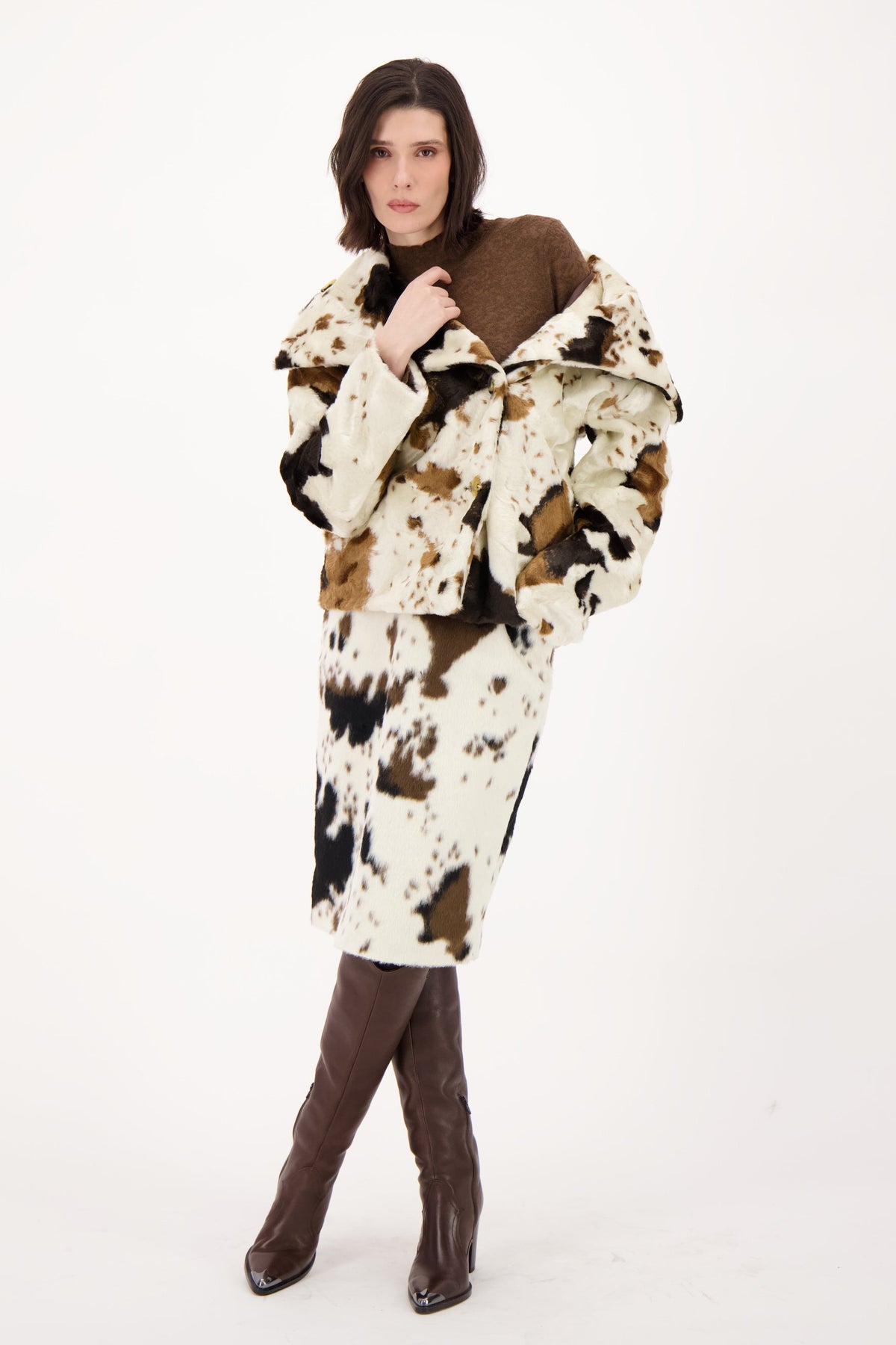 Funnel Neck Moo Jacket