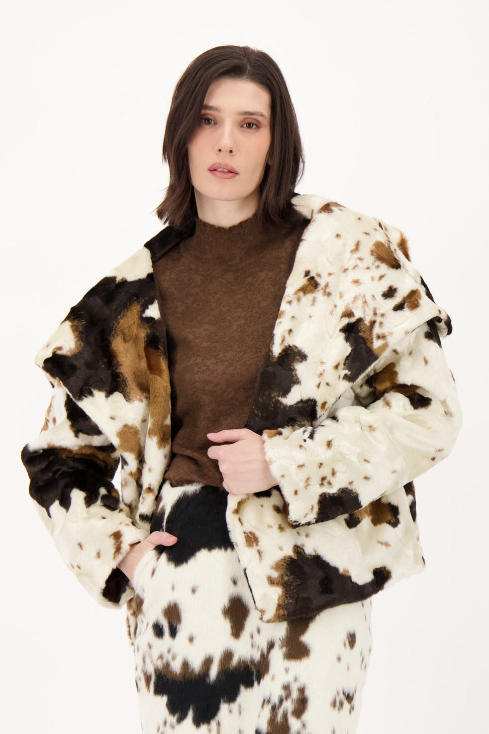 Funnel Neck Moo Jacket