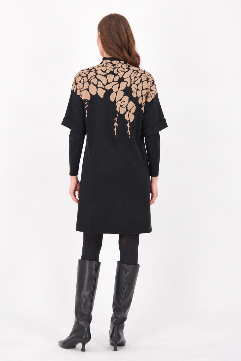 Floral Jacquard Sweater Dress