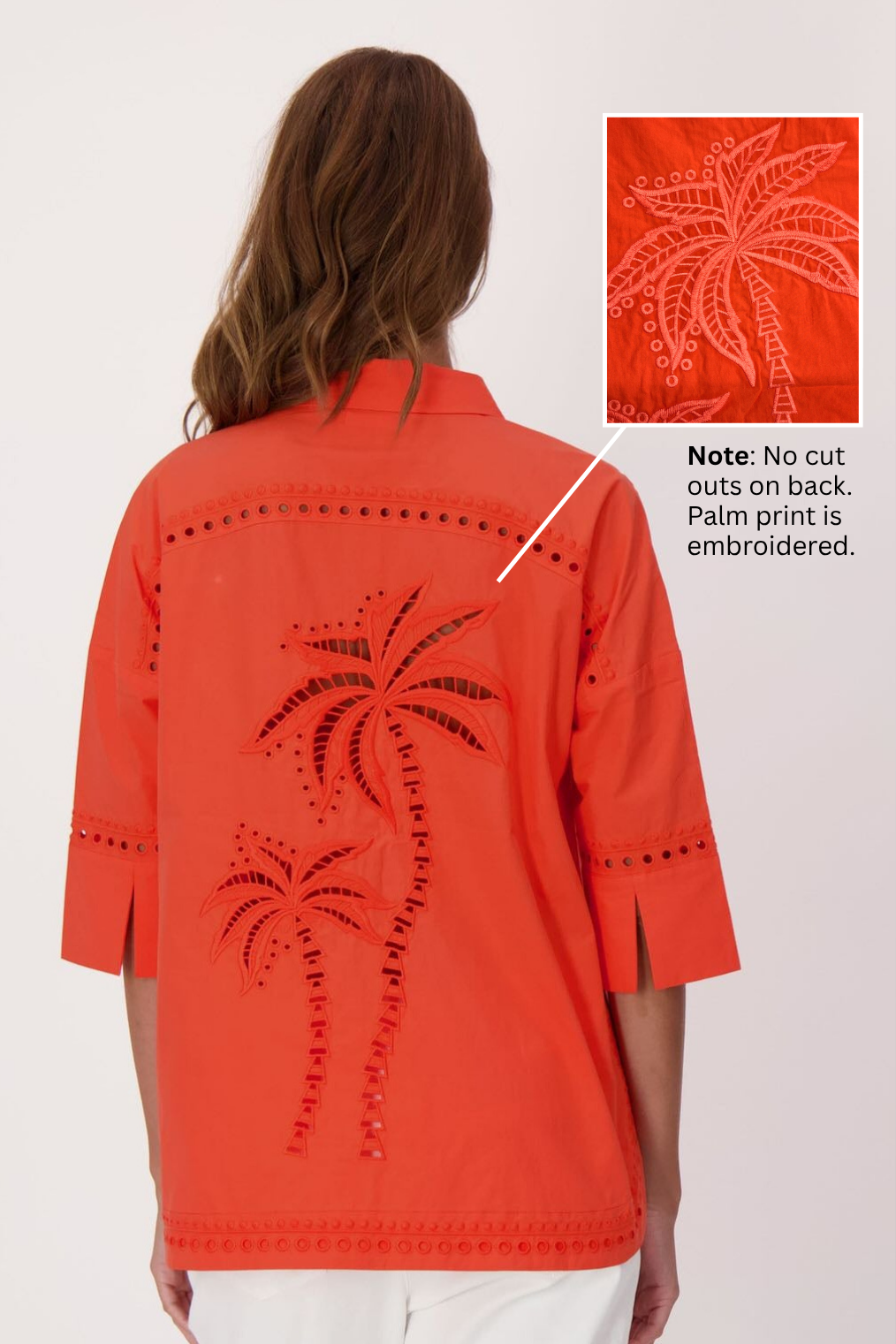 Palm Embroidered Cotton Shirt