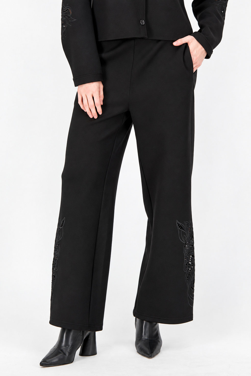 Floral Cut Out Straight Leg Pant