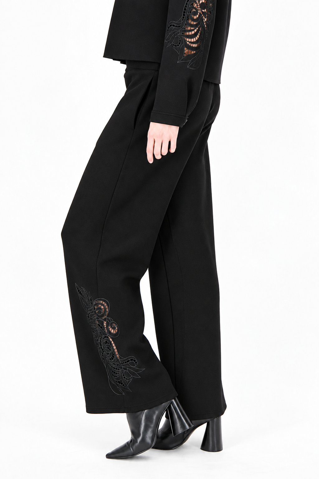 Floral Cut Out Straight Leg Pant