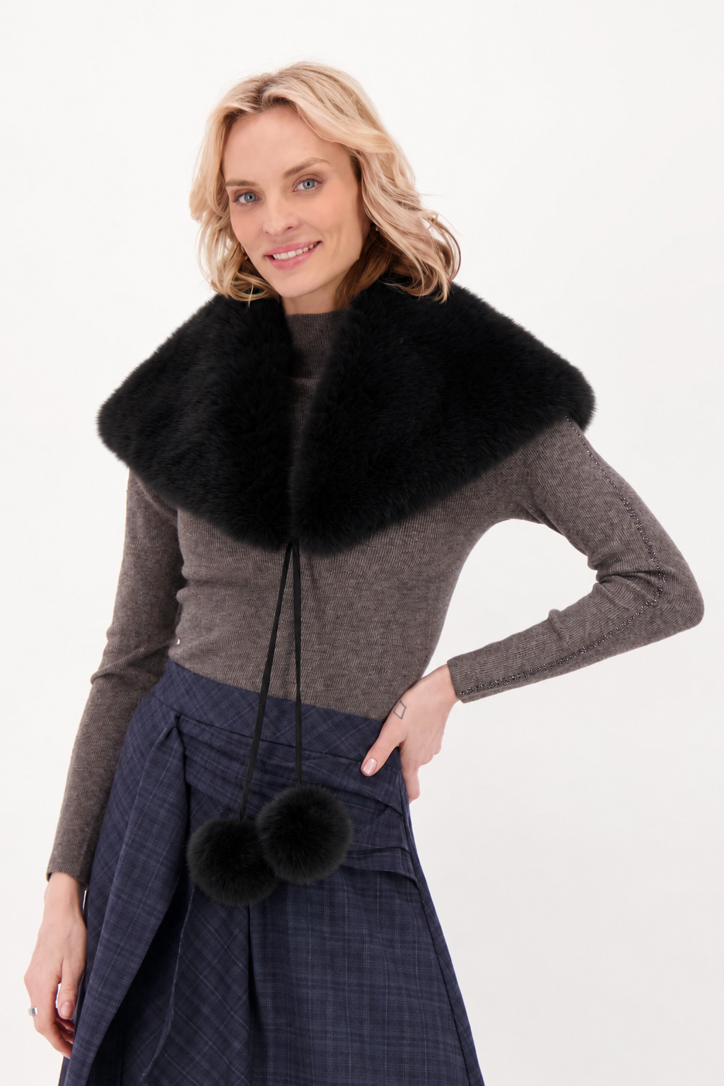 Cape Pom Pom Scarf