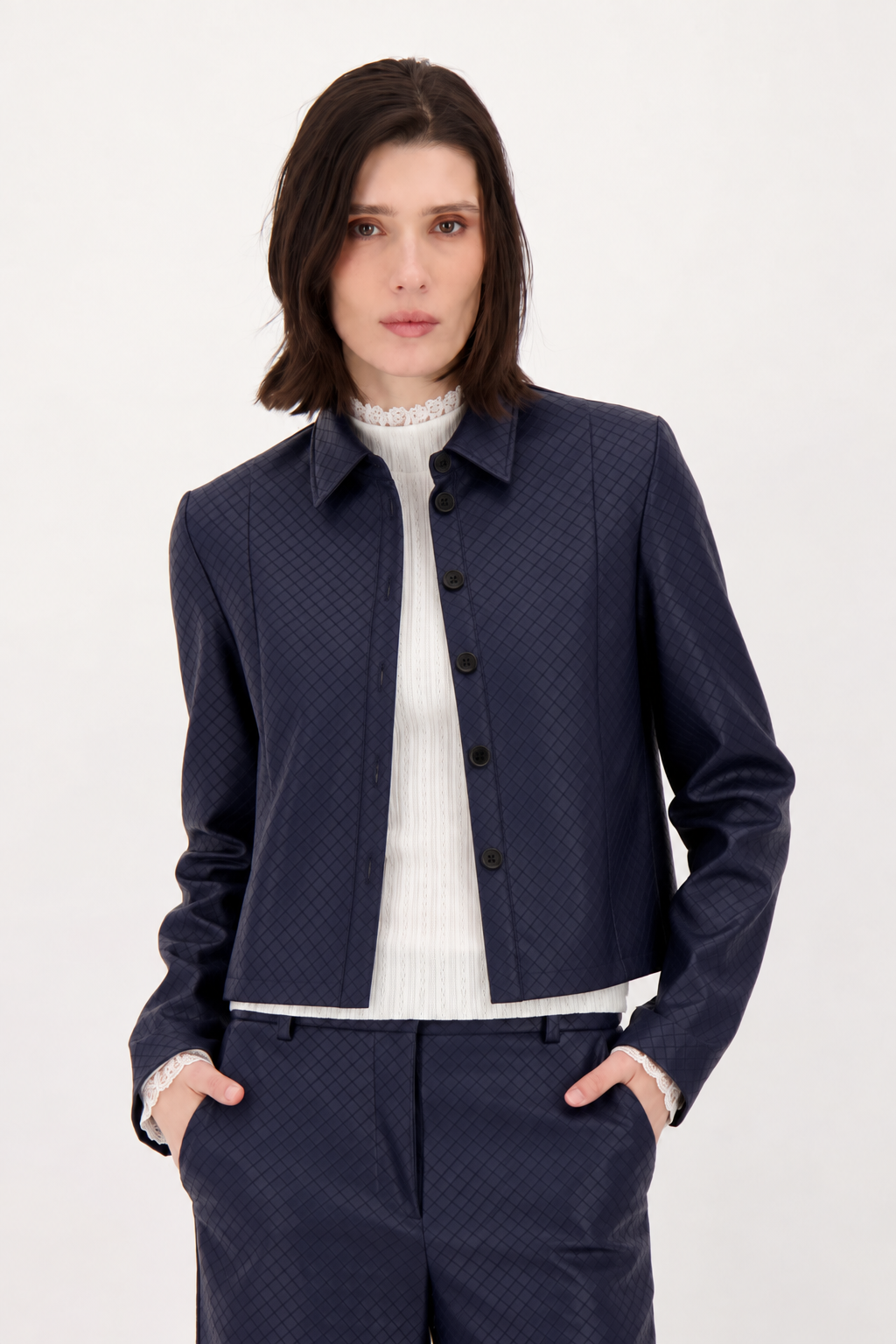 Textured Vegan Leather Jacket
