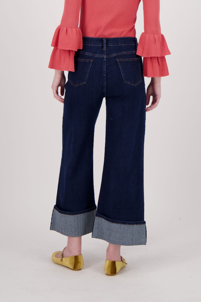 Straight Leg Split-Hem Denim Pant