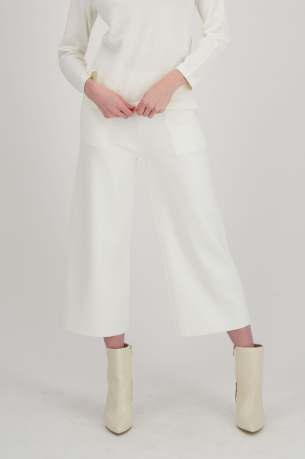 Wide Leg Patch Pocket Knit Pant