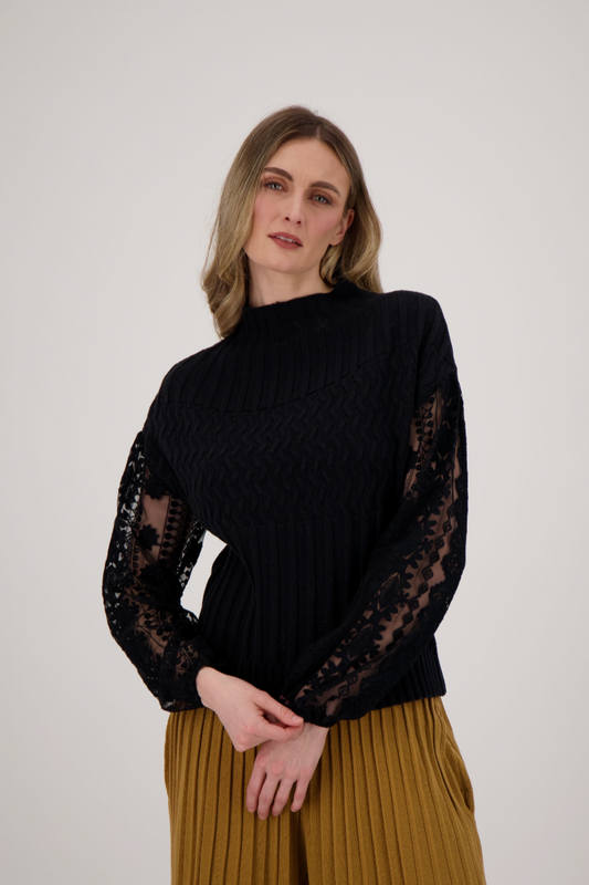 Lace Sleeve Sweater