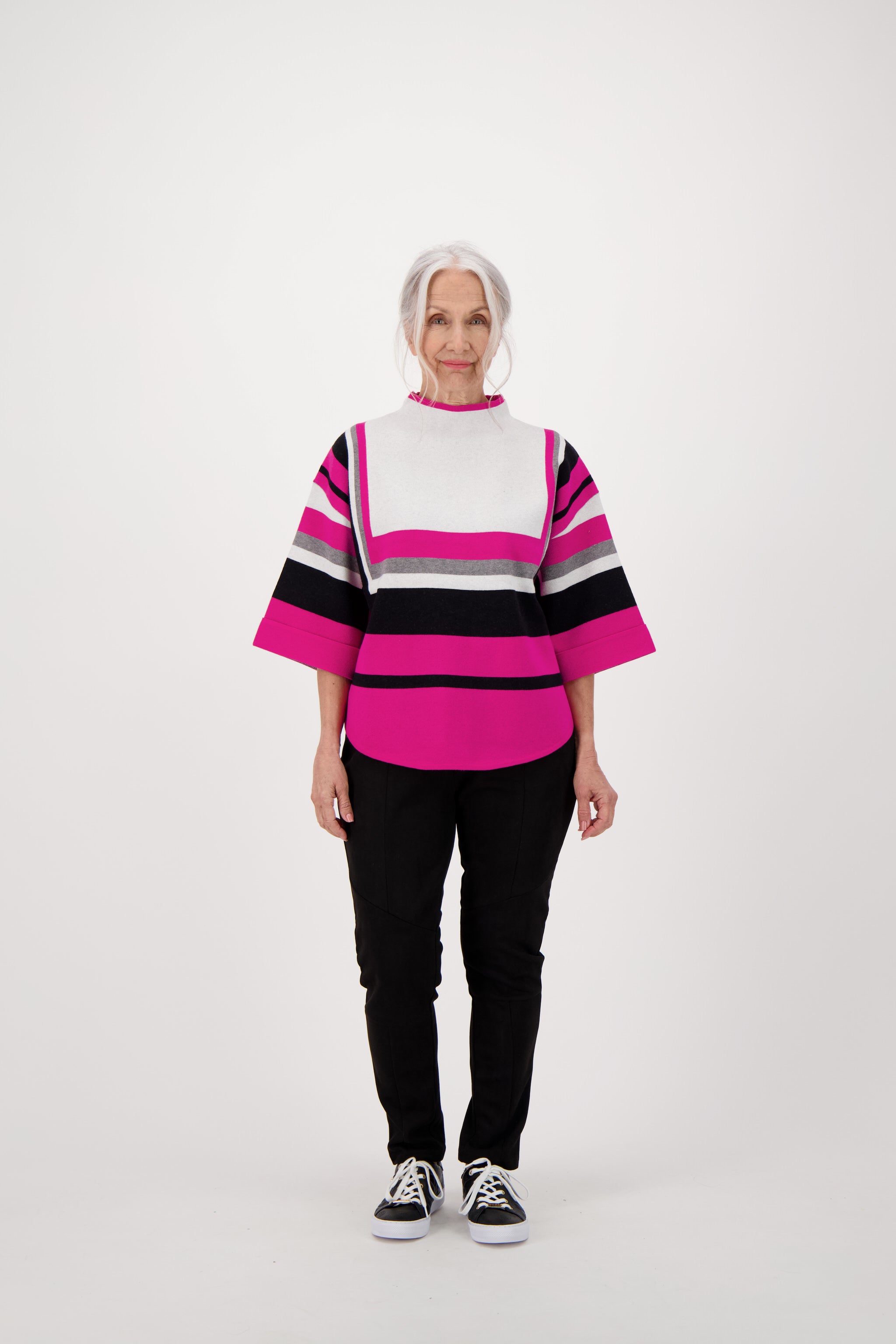 Geometric Stripe Knit Top
