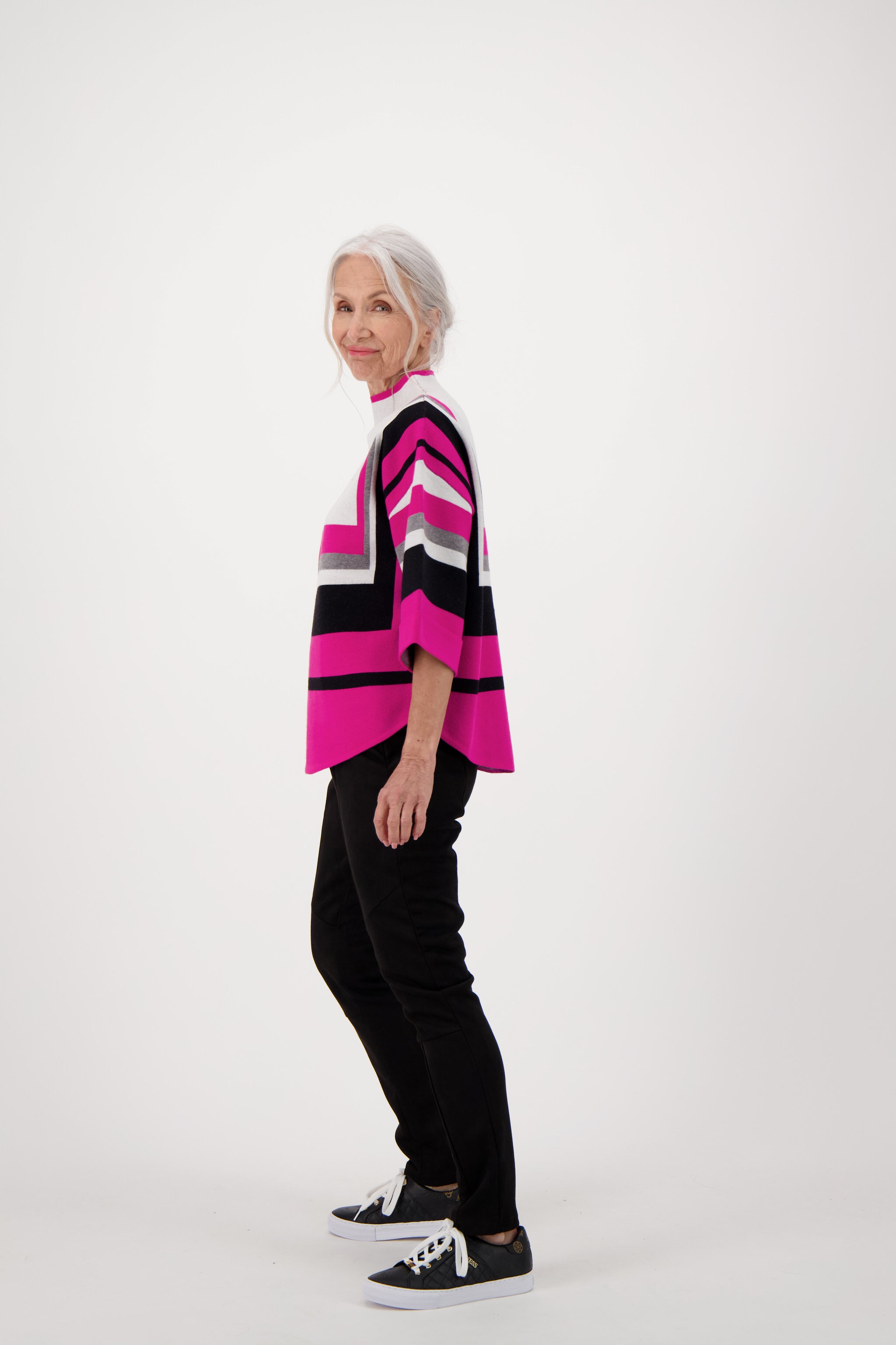 Geometric Stripe Knit Top
