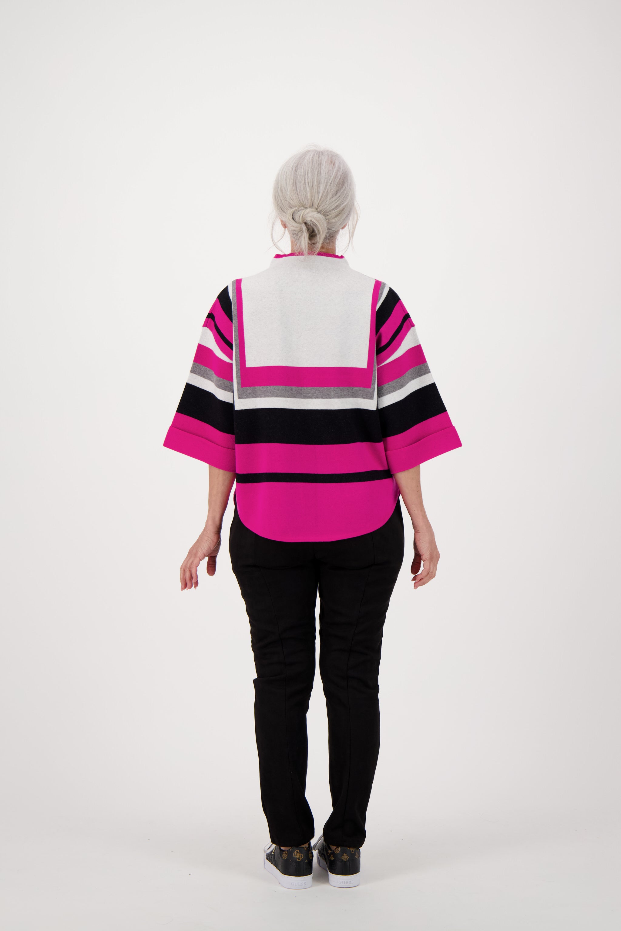 Geometric Stripe Knit Top