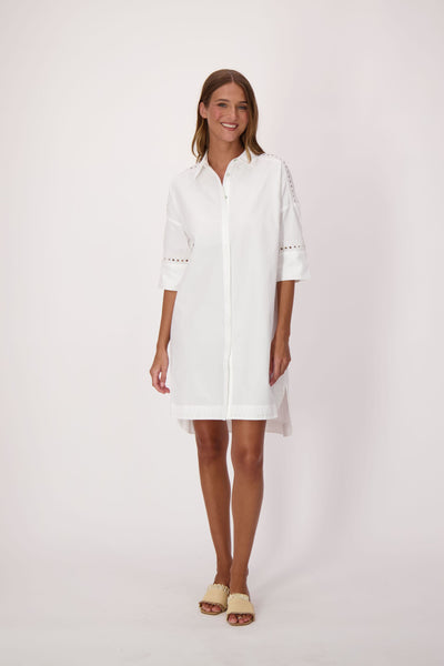 palm shirt dress Aubrey Palm Shirt Midi Dress