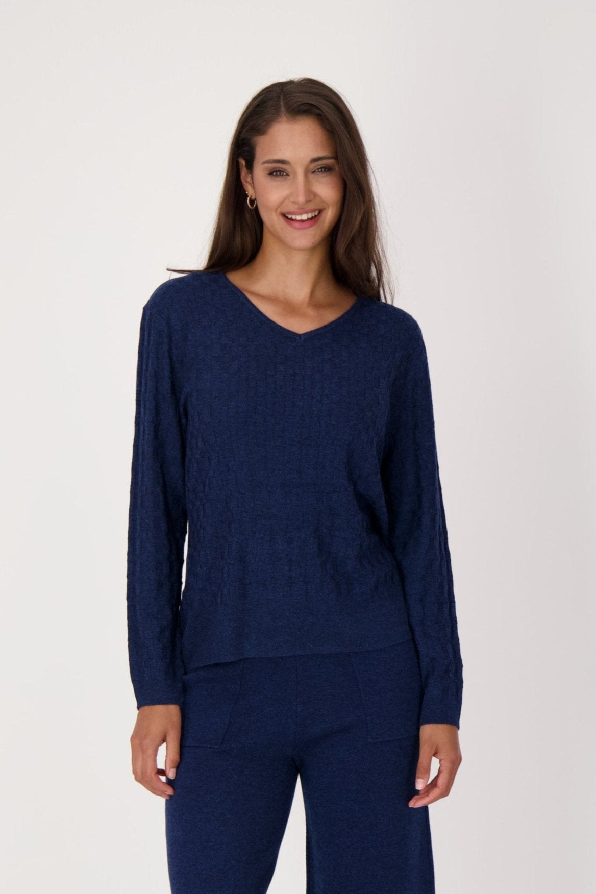 V-Neck Basket Weave Sweater