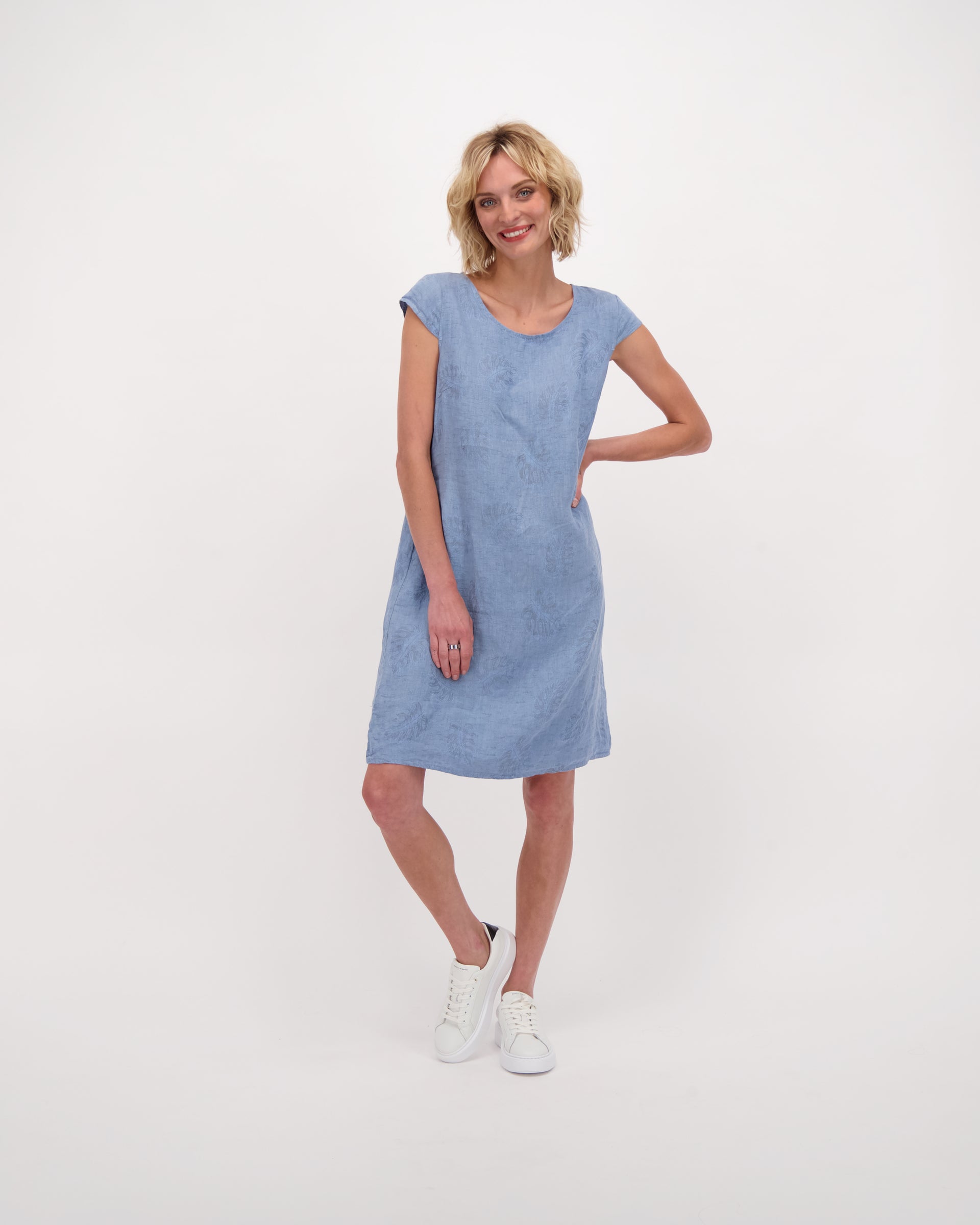 Linen Button Back Shift Dress – Inspired Style Group
