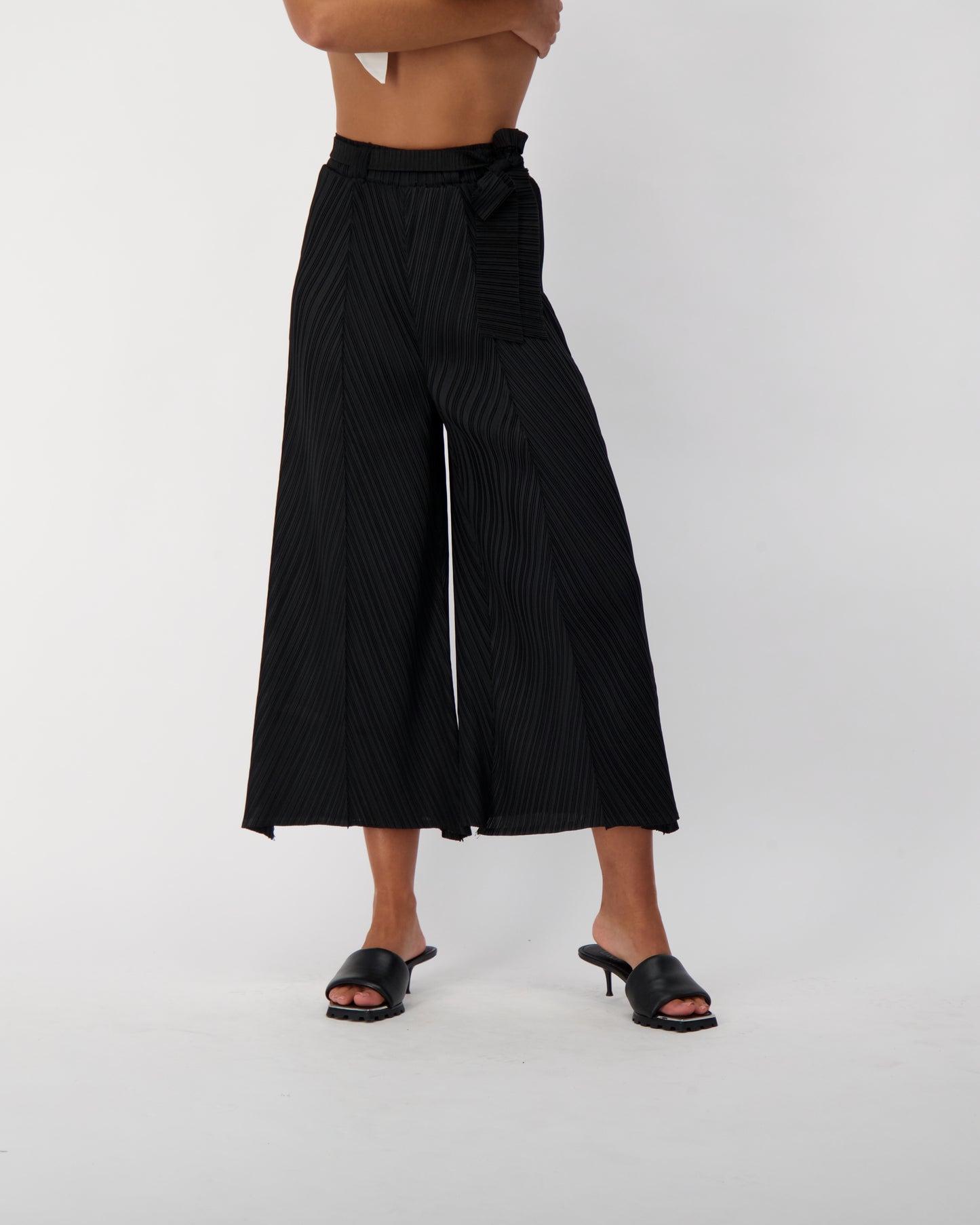 Plisse Pleated Wide Leg Midi Pant – Inspired Style Group