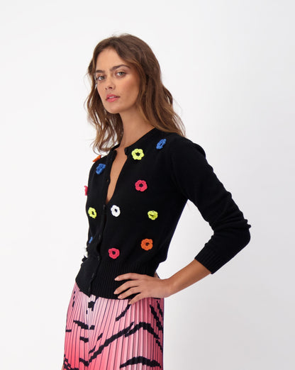 Hand Crochet Floral Cardigan
