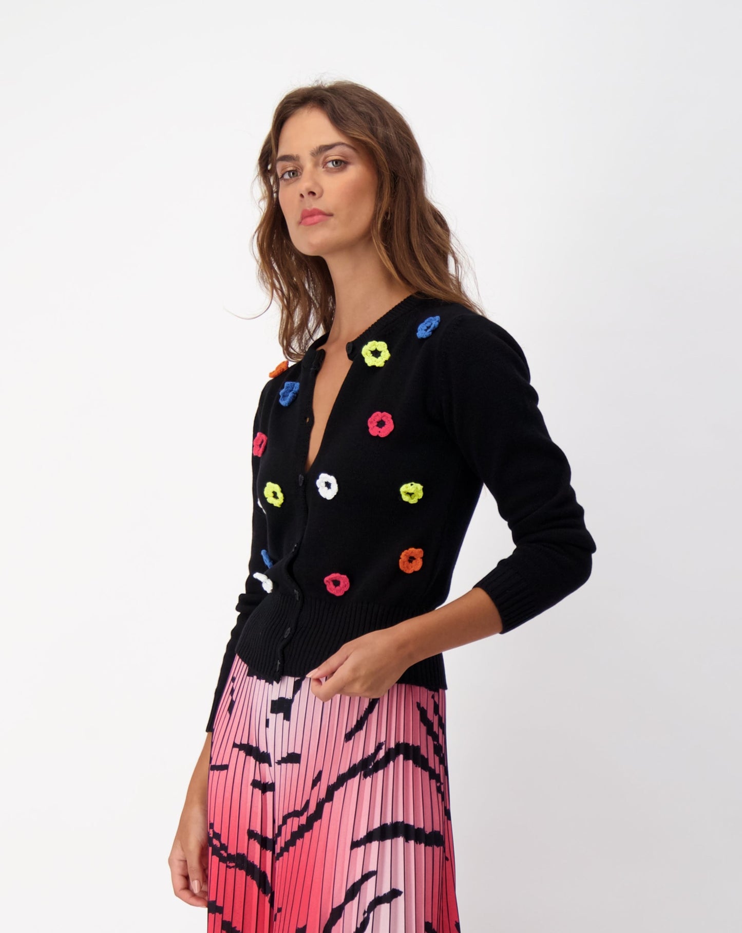 Hand Crochet Floral Cardigan
