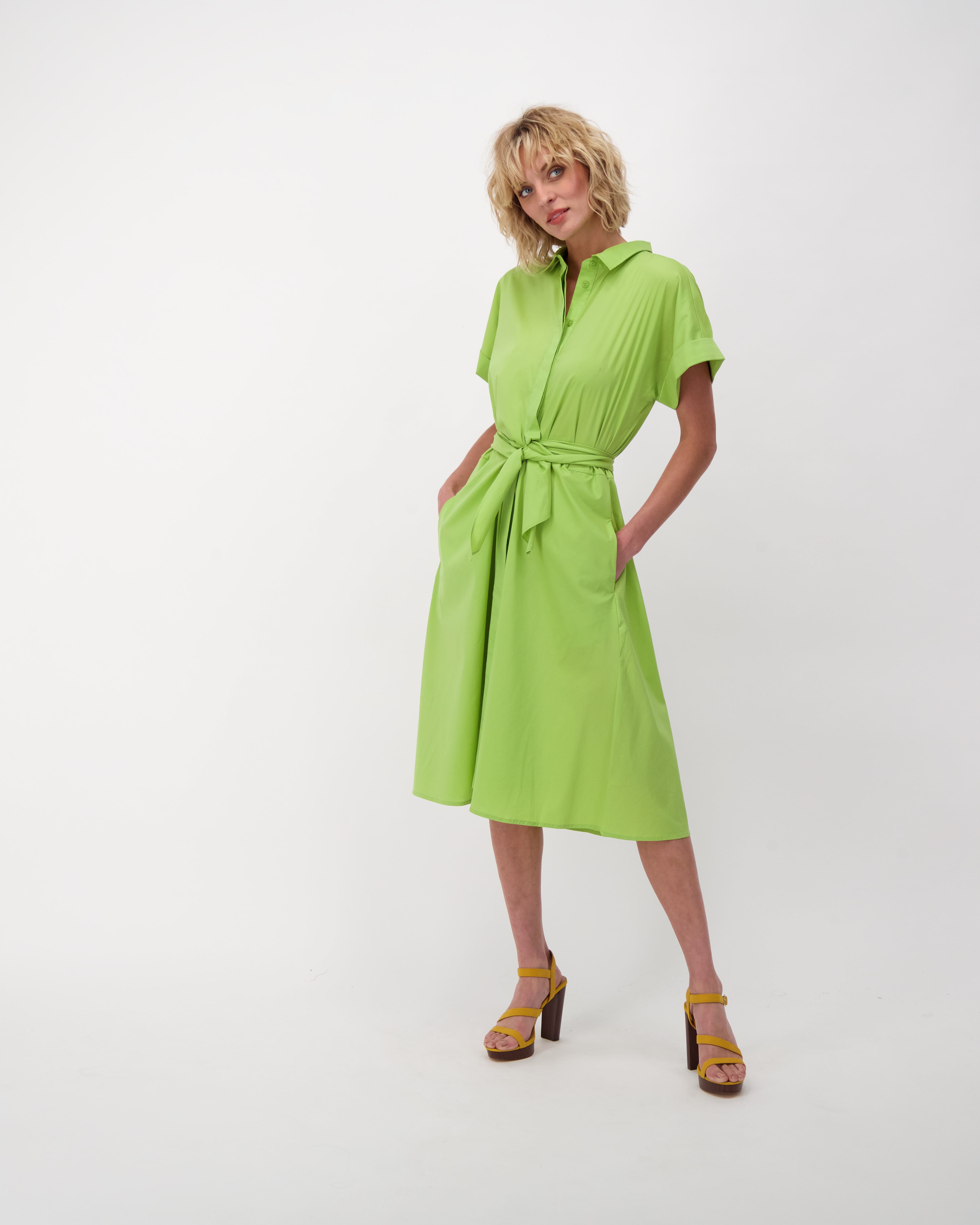 Front Tie-Up Cotton Blend Shift Dress – Inspired Style Group