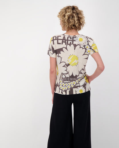 Peace Flower Print T-Shirt