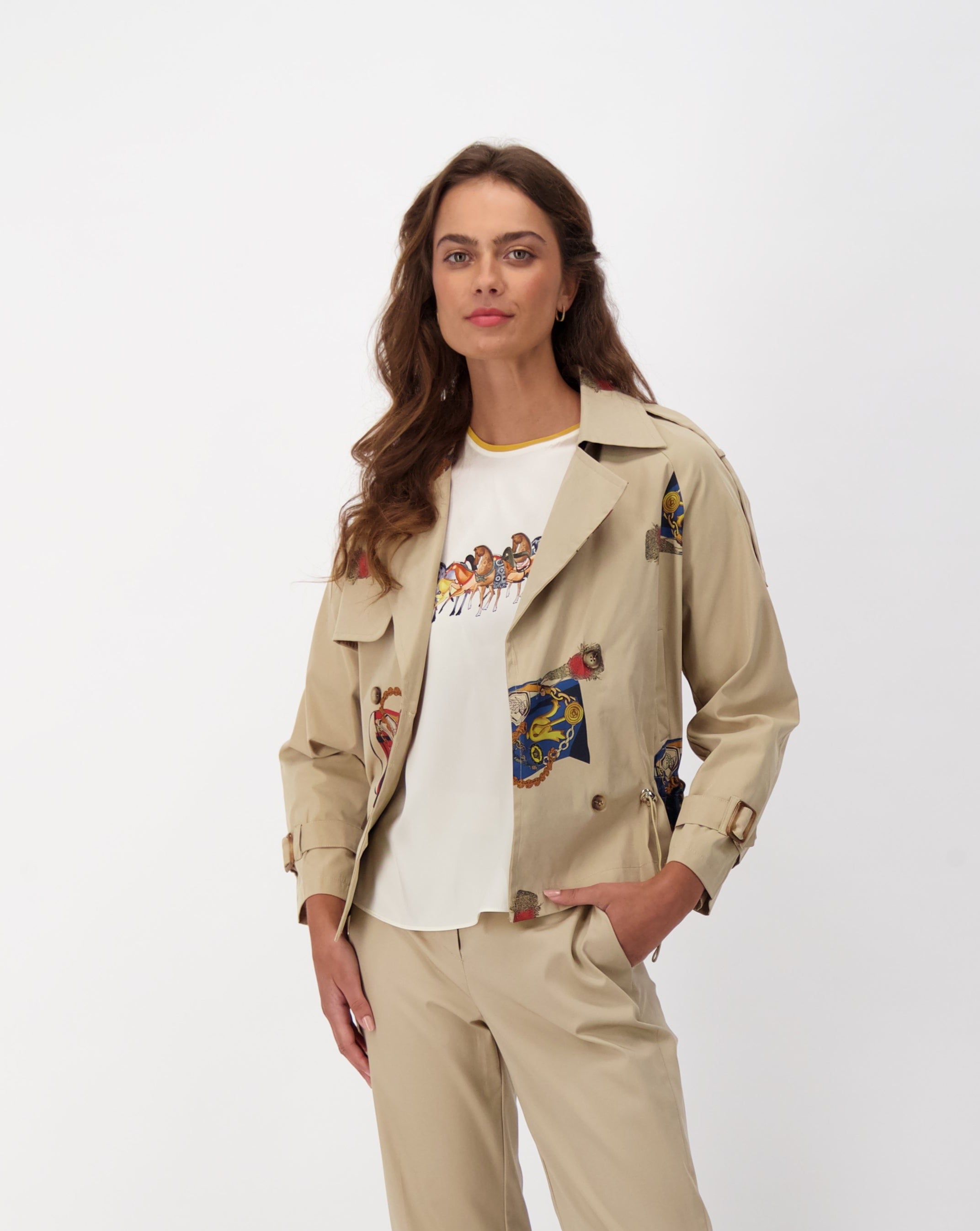 Safari Bomber Jacket with Placement Print