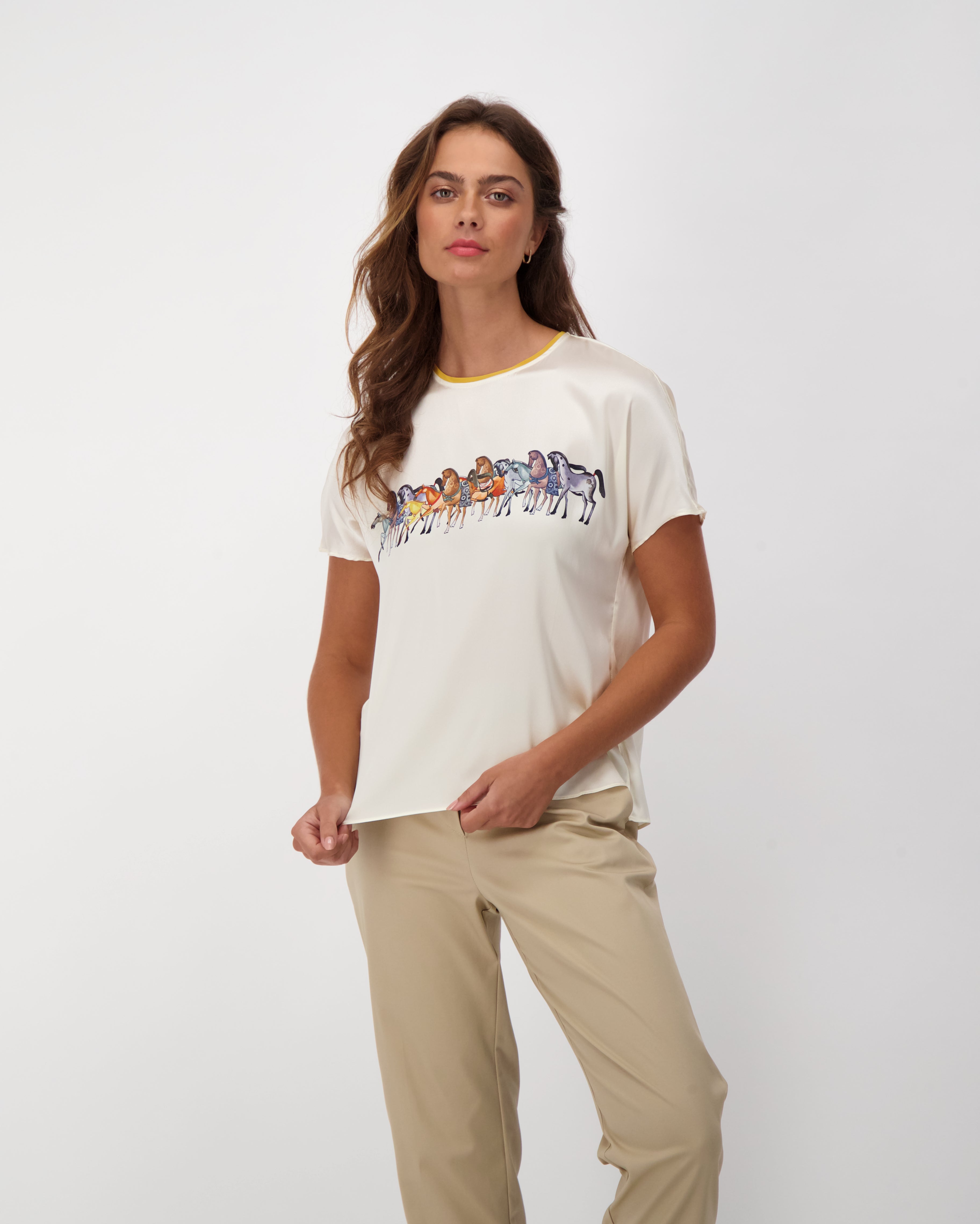 Equestrian Print Blouse