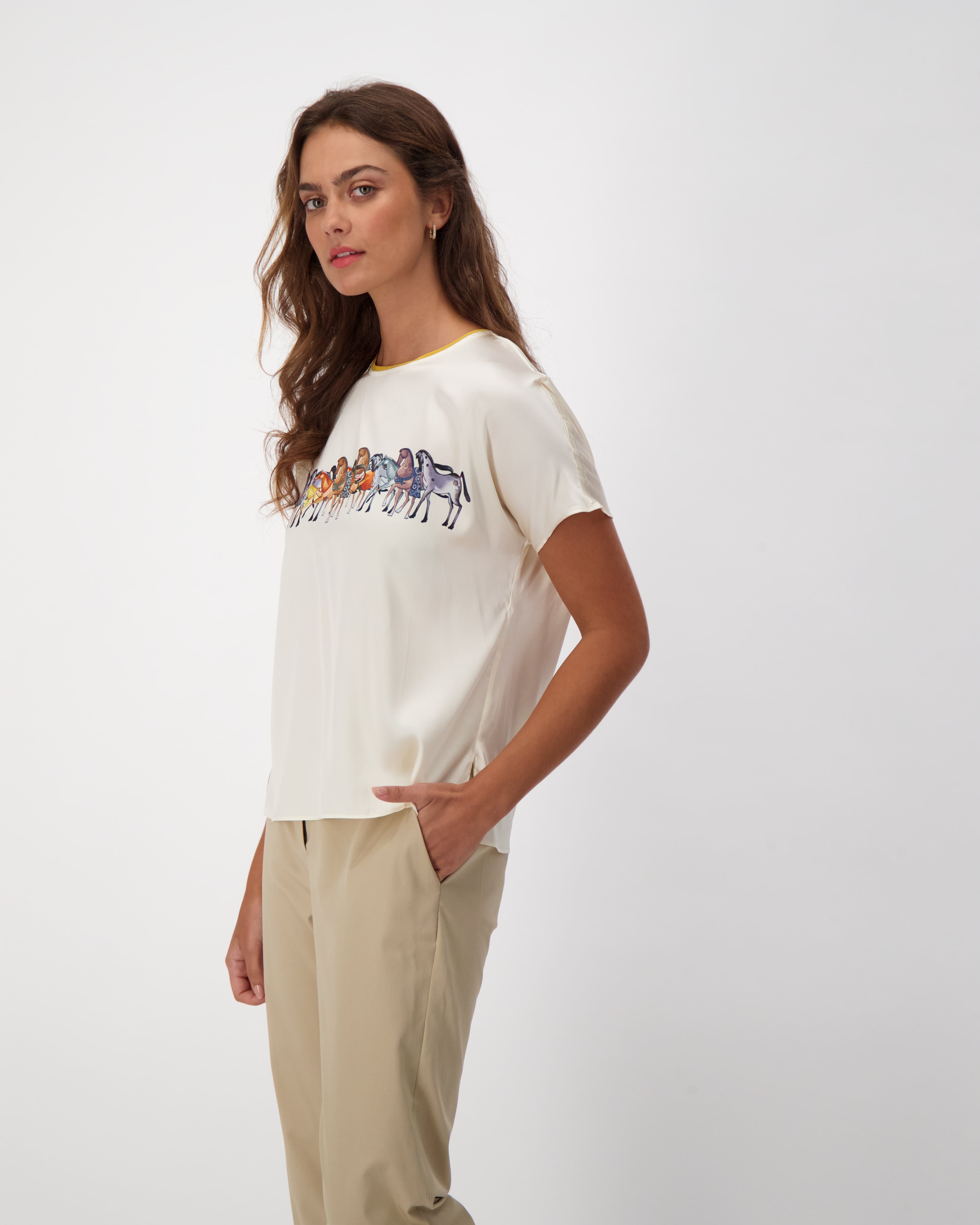 Equestrian Print Blouse