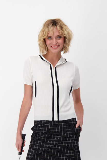 Hooded Bomber Short Sleeve Top