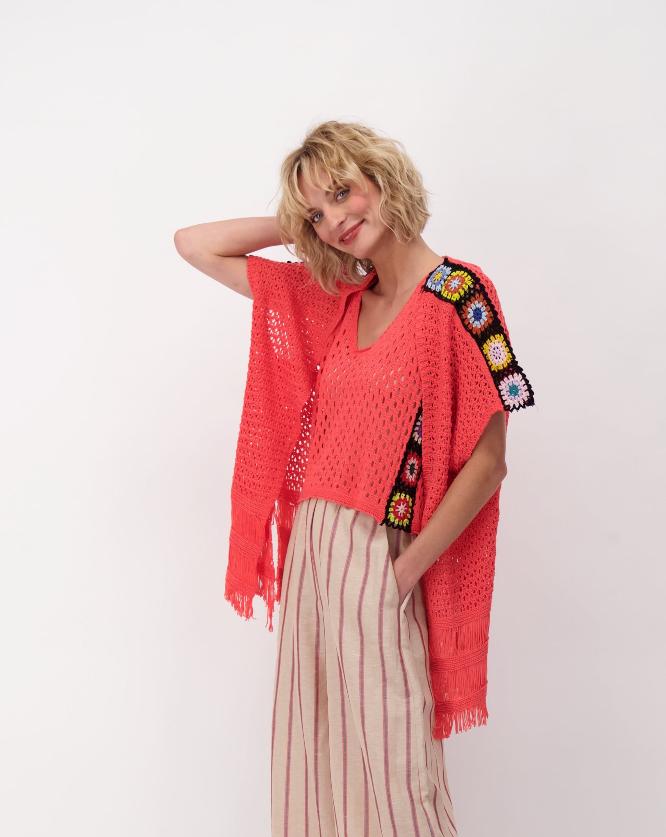 Coral Crochet Kaftan