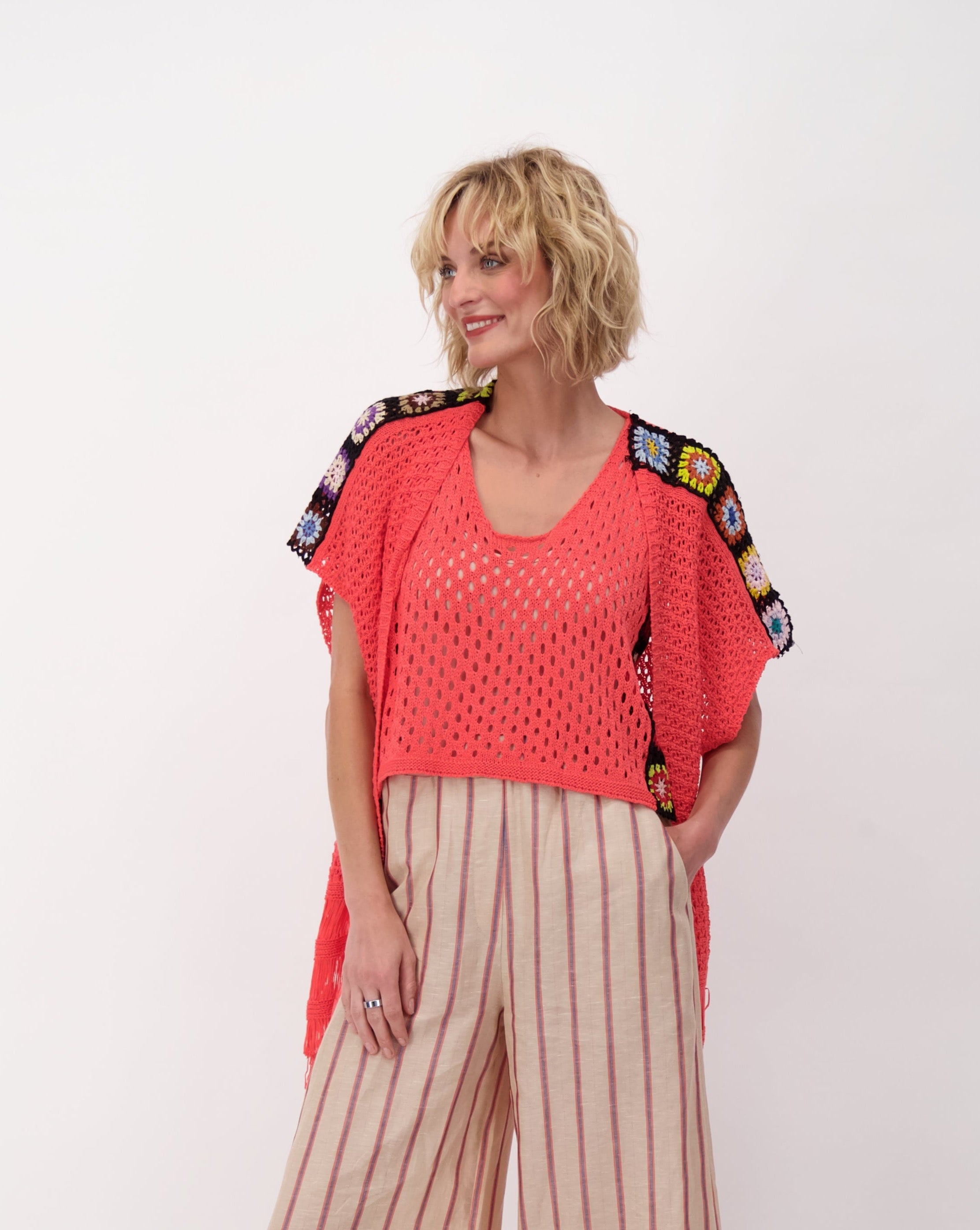 Coral Crochet Kaftan