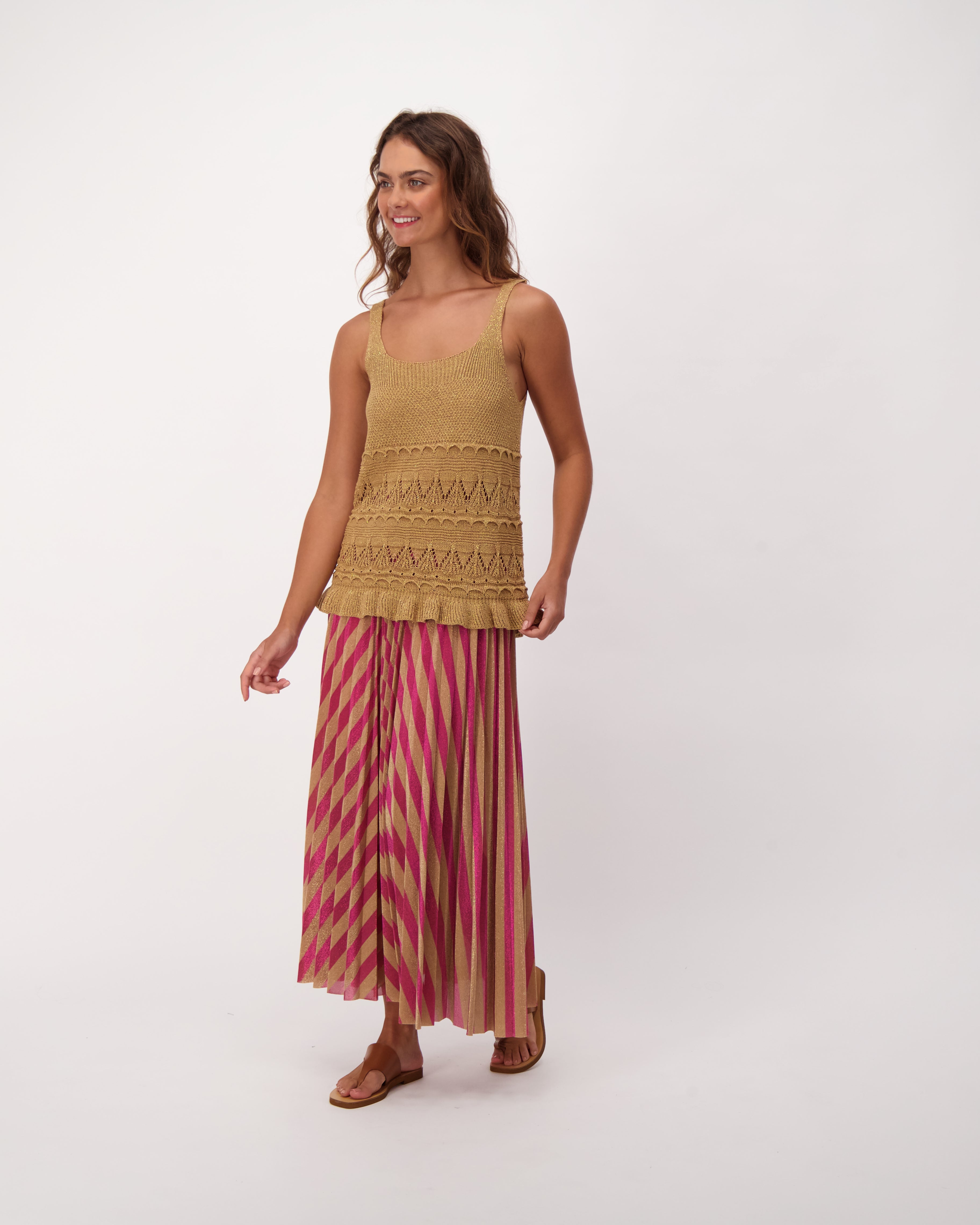 Gold Lurex Spagetti Crochet Top