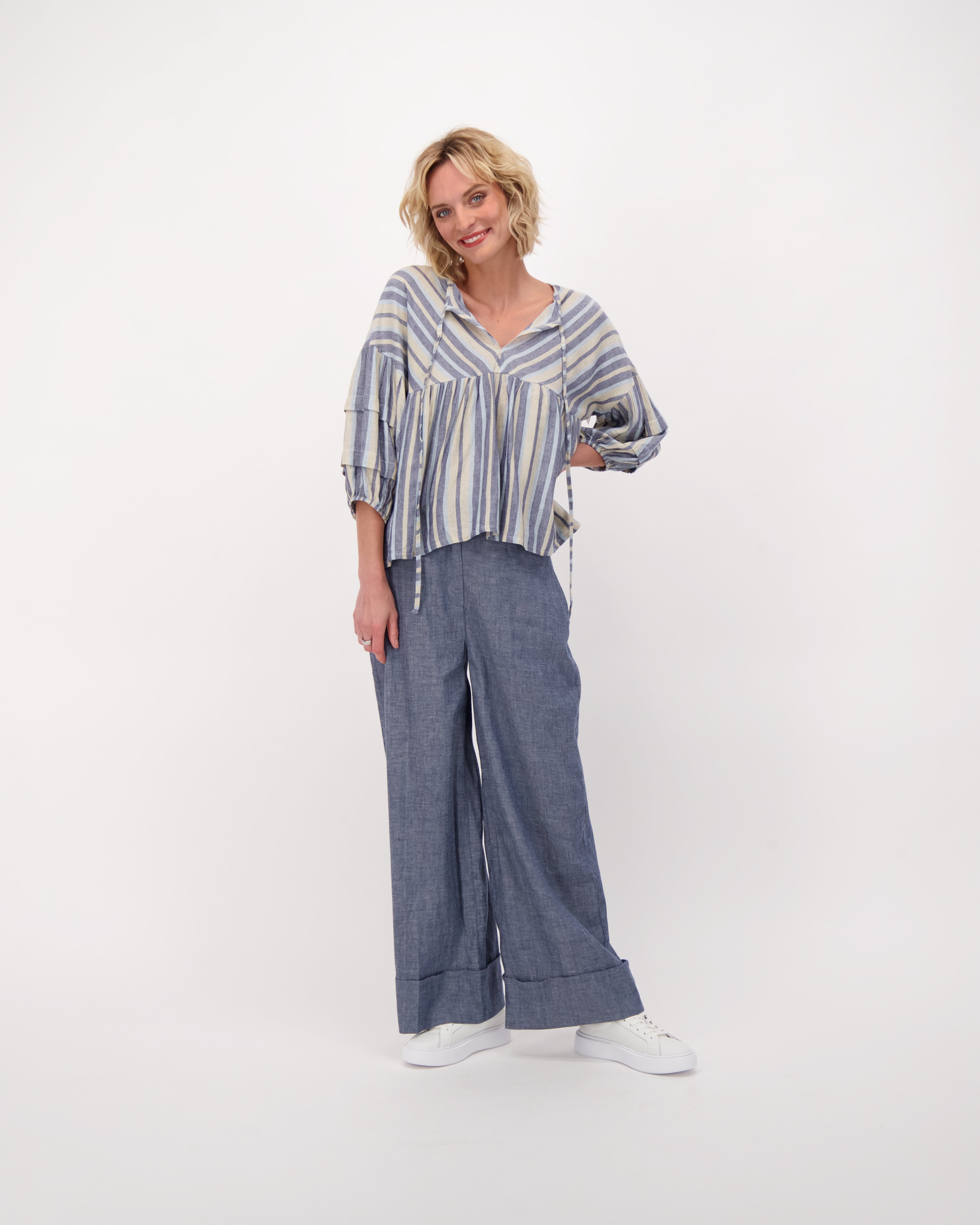 High Waisted Linen Wide Leg Pants