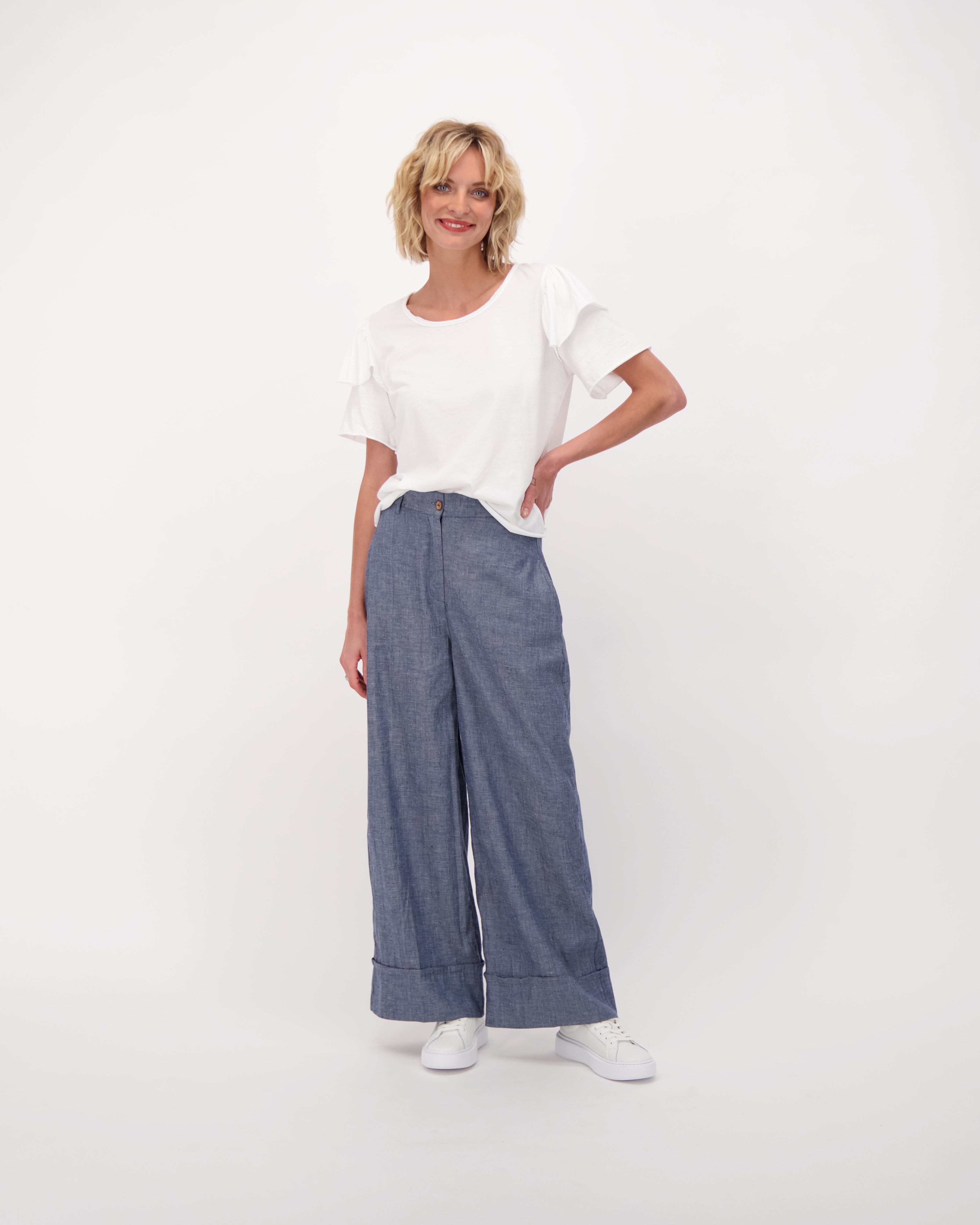 High Waisted Linen Wide Leg Pants